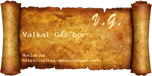 Valkai Gábor névjegykártya